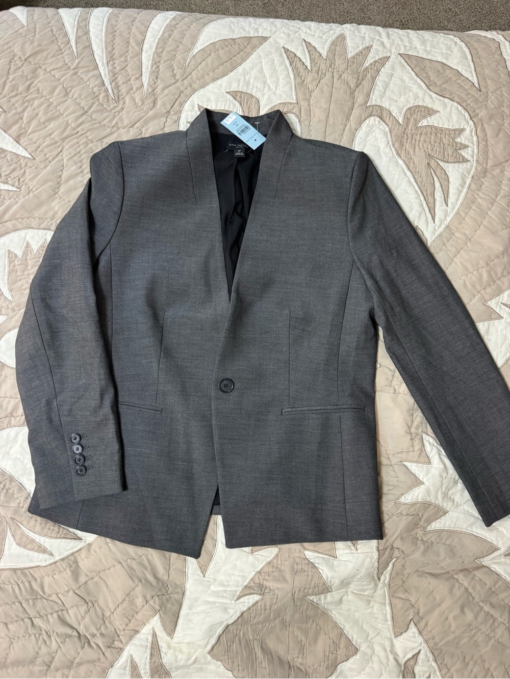 Ann Taylor Charvoal Gray Single-Button Women's Blazer